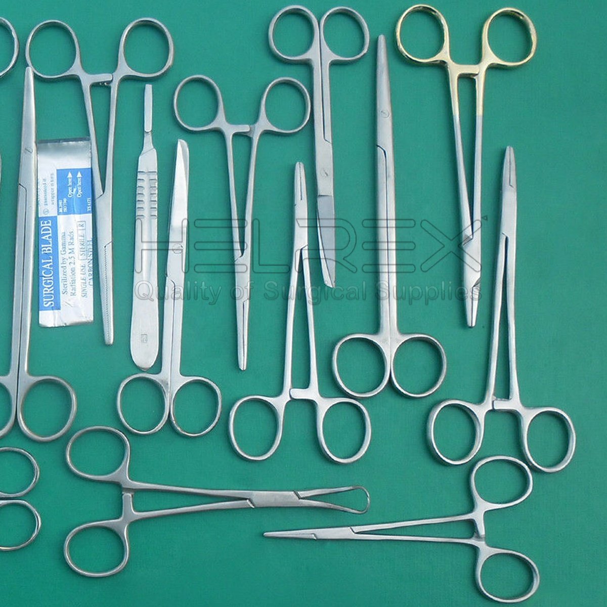 Veterinary Suture Kit of 45 pcs Surgical instruments Stainless steel / kit de suture By Helrex