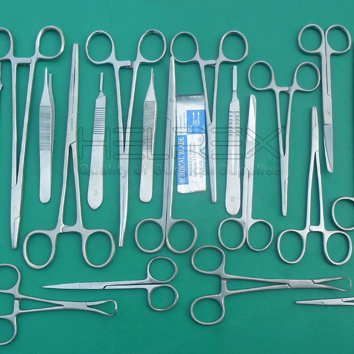 Veterinary Suture Kit of 45 pcs Surgical instruments Stainless steel / kit de suture By Helrex