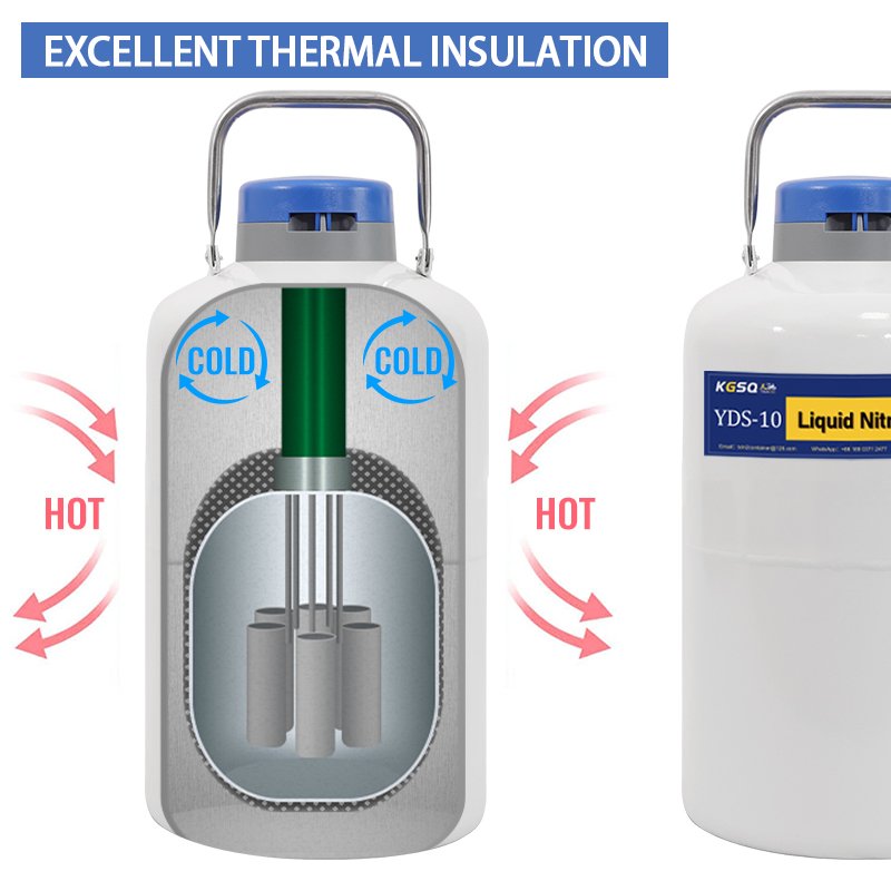 Veterinary Instrument Container Small Portable Semen Cylinder Dewar Liquid Nitrogen Tank With Racks For Cell Storage