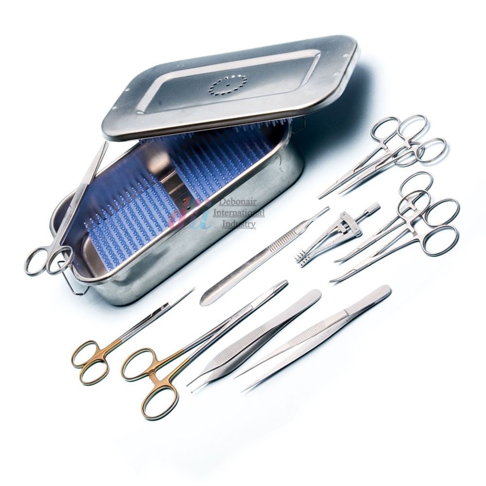 Exotic Animal Veterinary Surgical Kit Stainless Steel Surgical Veterinary Instruments Animal Dissecting Set Sterilization Box CE