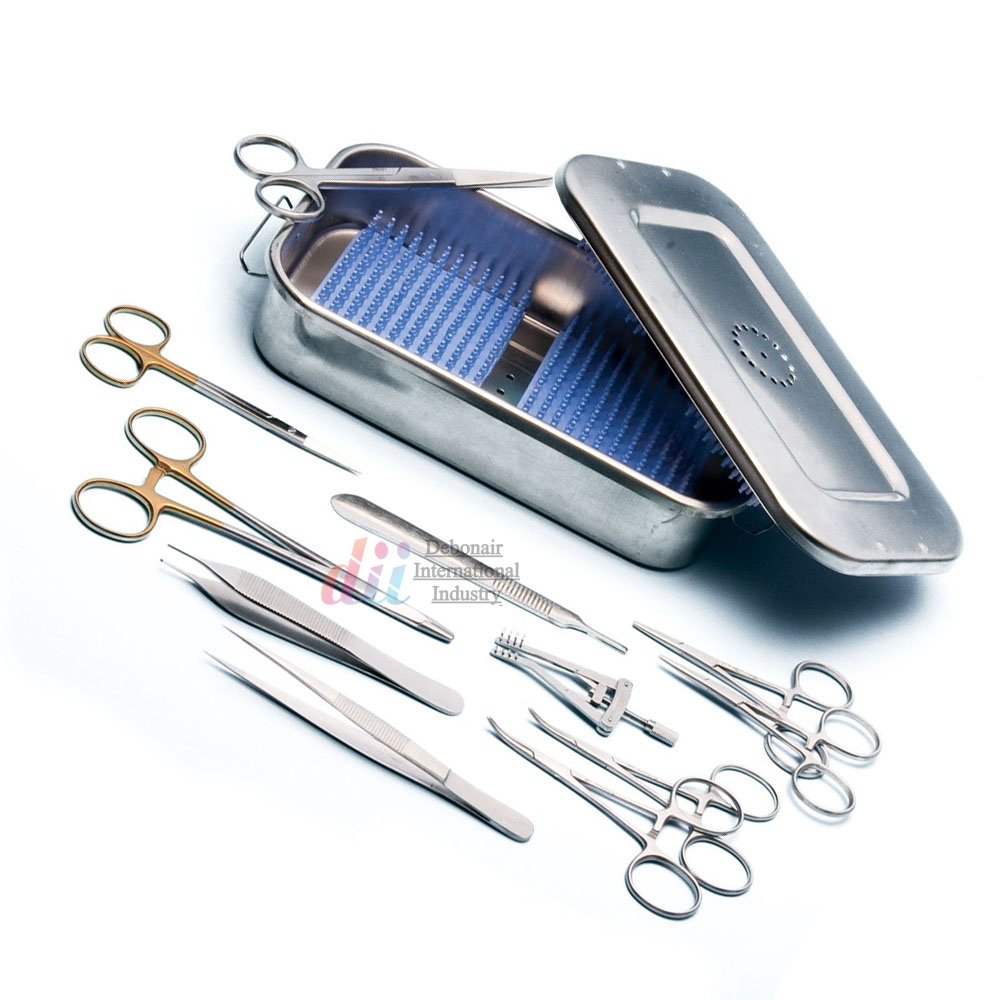 Exotic Animal Veterinary Surgical Kit Stainless Steel Surgical Veterinary Instruments Animal Dissecting Set Sterilization Box CE