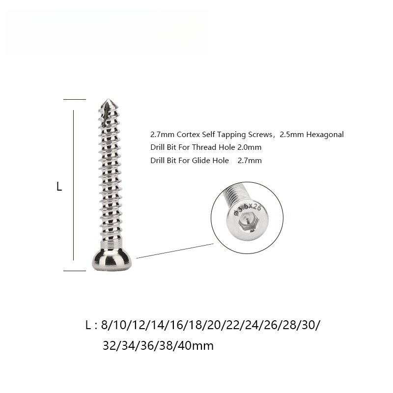Veterinary Animal Stainless Steel Cortical Screws Orthopedic Implants For Pet