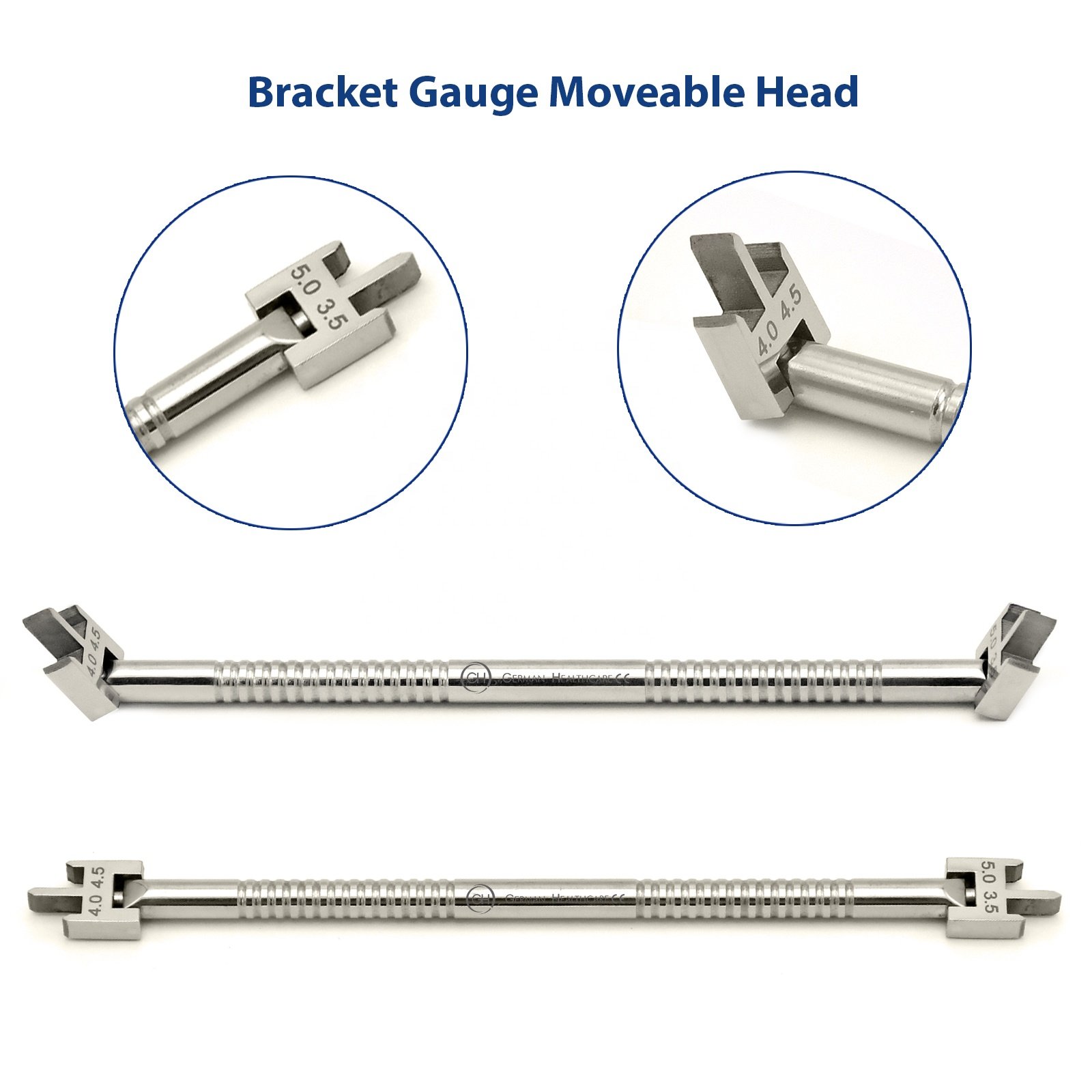 Bracket Positioning Gauge Moveable Head For Dental Orthodontic Instruments 3.5/5.0 MM--4.0/4.5 MM Dental Instruments