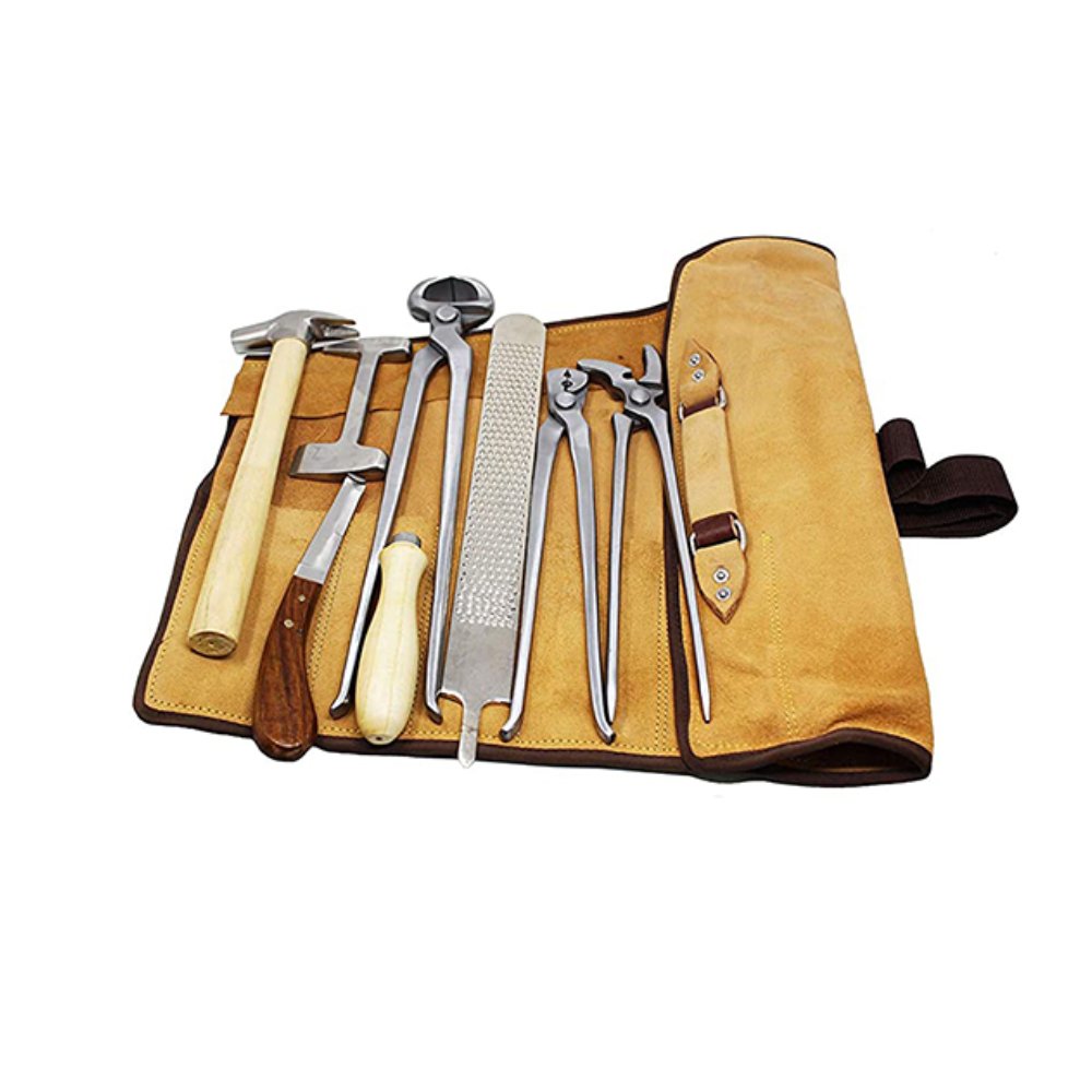 Buy Veterinary Instrument Professional Equine Horse Farrier Tool Kit Grooming Hoof Bot Shoe Puller Nipper Rasp Set With Bag
