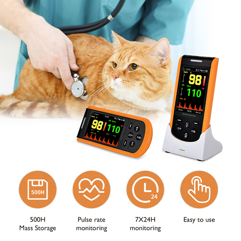 LEPU Color Screen Display Handled Veterinary Equipment Portable Veterinary Pulse Oximete Pet Blood Oxygen Saturation Monitor