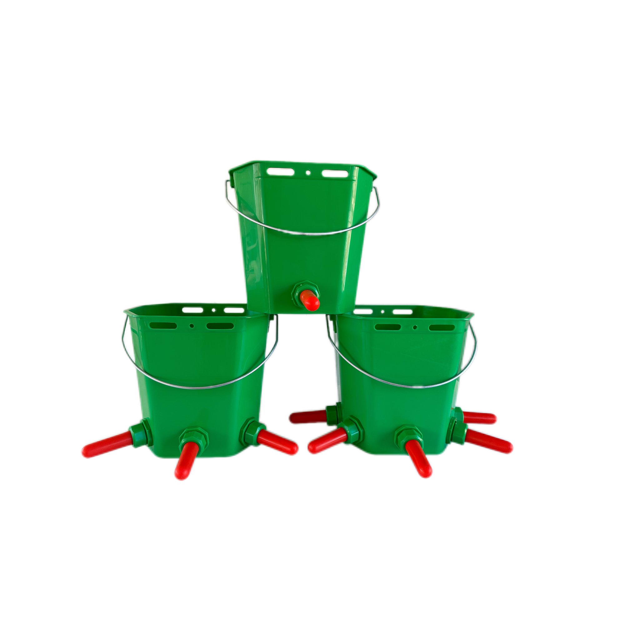12L Farm Plastic Pacifier Feeding Bucket with 5 Pacifiers Veterinary Instrument for Calves Lambs Sheep Goats