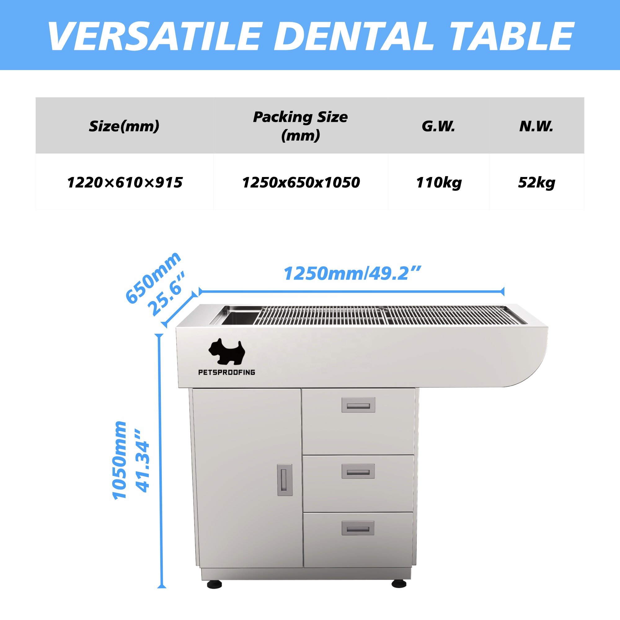 Veterinary equipment Stainless steel 304 new type pet examination treatment table veterinary surgical operation table