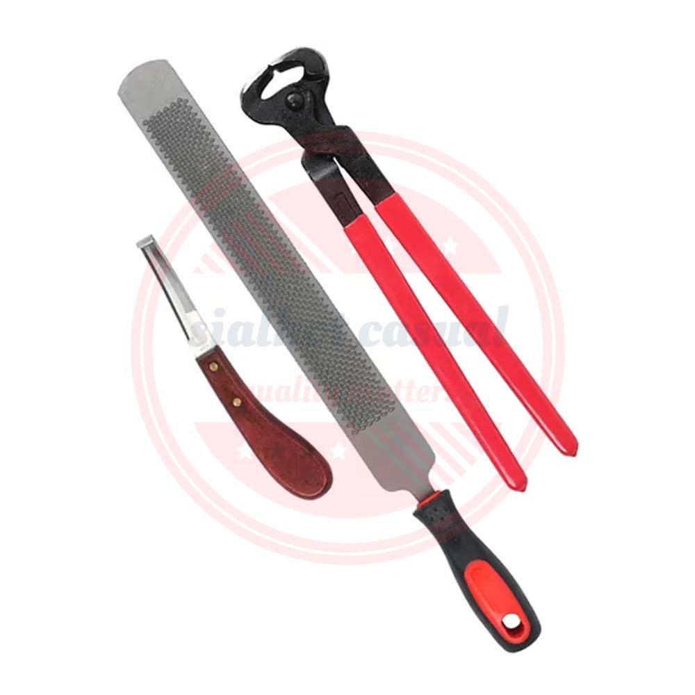 High Quality Professional Veterinary Instruments Farrier Tools 3 Pcs Farrier Hoof Kit Veterinary Instruments Set