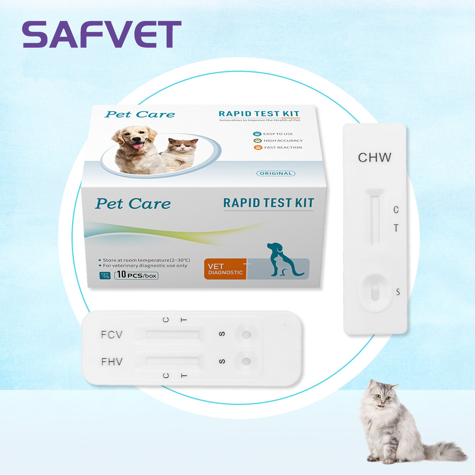 veterinaria y pet Dog Canine parvovirus CPV CCV Gia Giardia Test Kit for Veterinary diagnostic