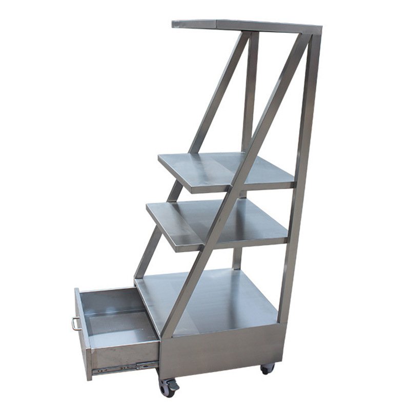 Leshypet Instrument Trolley for Veterinary Stainless Steel Instrument Trolley Animal hospital Instrument Trolley