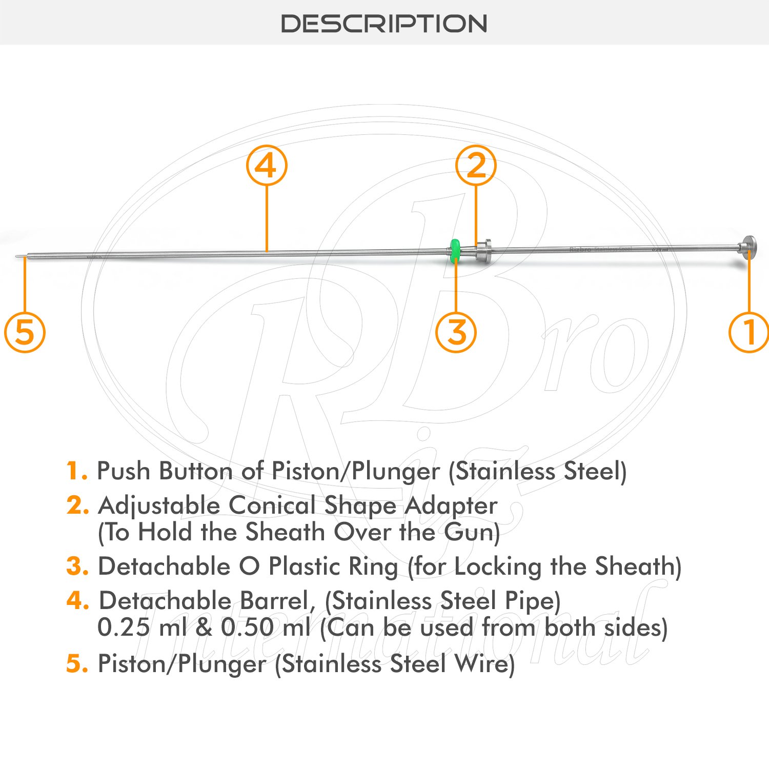 Universal Artificial insemination gun 0.25 ml to 0.50 ml for cattle cow bovine manual semen injection gun embryo transfer gun