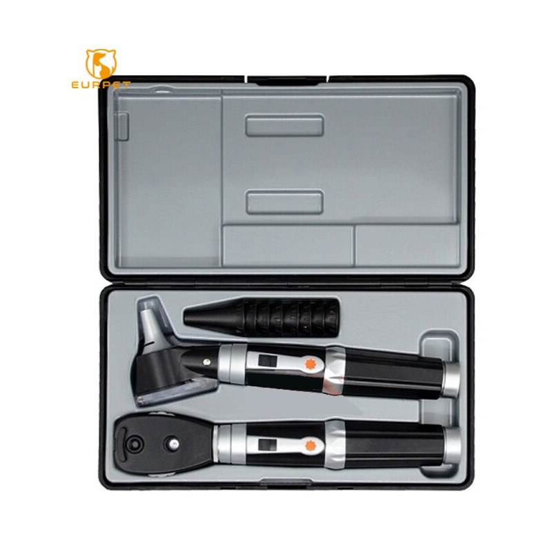 EUR PET 3X amplify digital reusable medical Veterinary otoscope set with viewing window & 4 size ear speculums for pet hospital