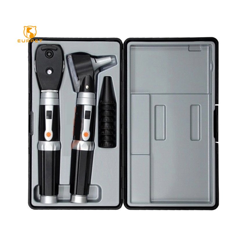 EUR PET 3X amplify digital reusable medical Veterinary otoscope set with viewing window & 4 size ear speculums for pet hospital