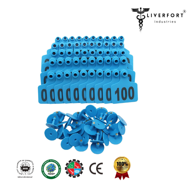 Veterinary Marker Cattle Ear Tags Middle Plastic Livestock Ear Tag for Cow Calf Blank Animal Identification Earring Label Ticket