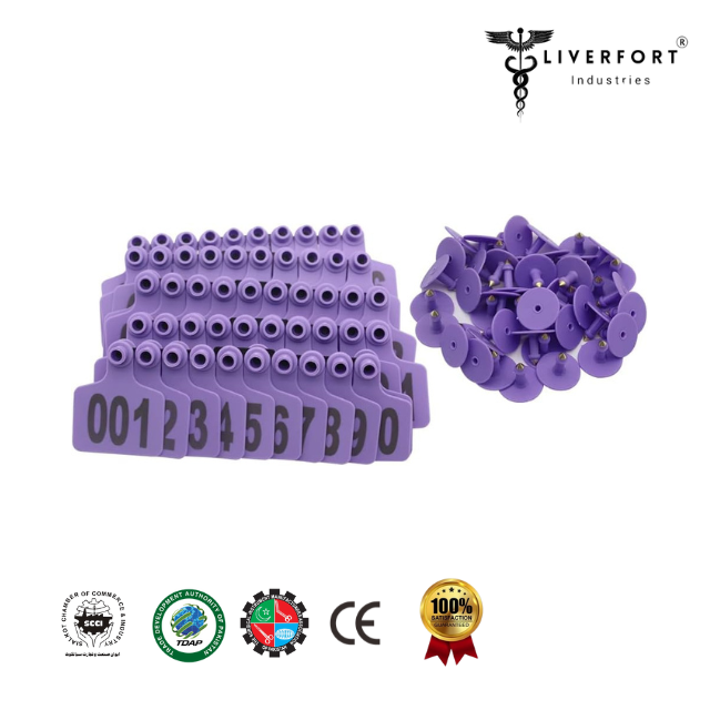 Veterinary Marker Cattle Ear Tags Middle Plastic Livestock Ear Tag for Cow Calf Blank Animal Identification Earring Label Ticket