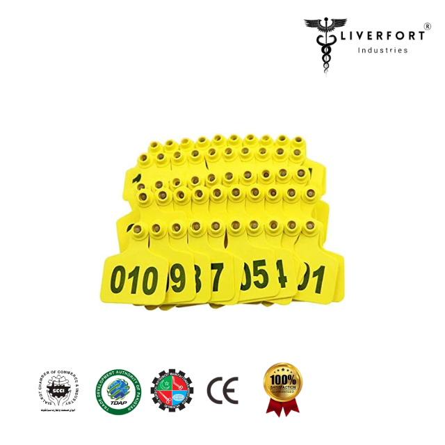 Veterinary Marker Cattle Ear Tags Middle Plastic Livestock Ear Tag for Cow Calf Blank Animal Identification Earring Label Ticket