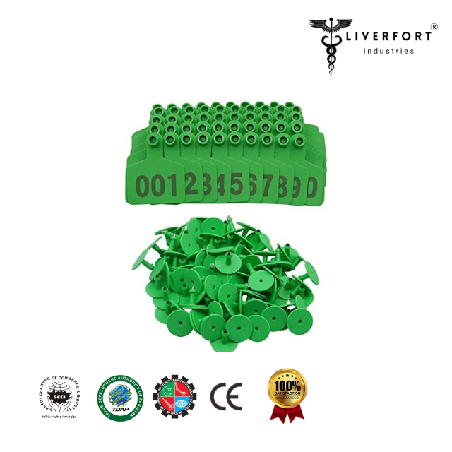 Veterinary Marker Cattle Ear Tags Middle Plastic Livestock Ear Tag for Cow Calf Blank Animal Identification Earring Label Ticket