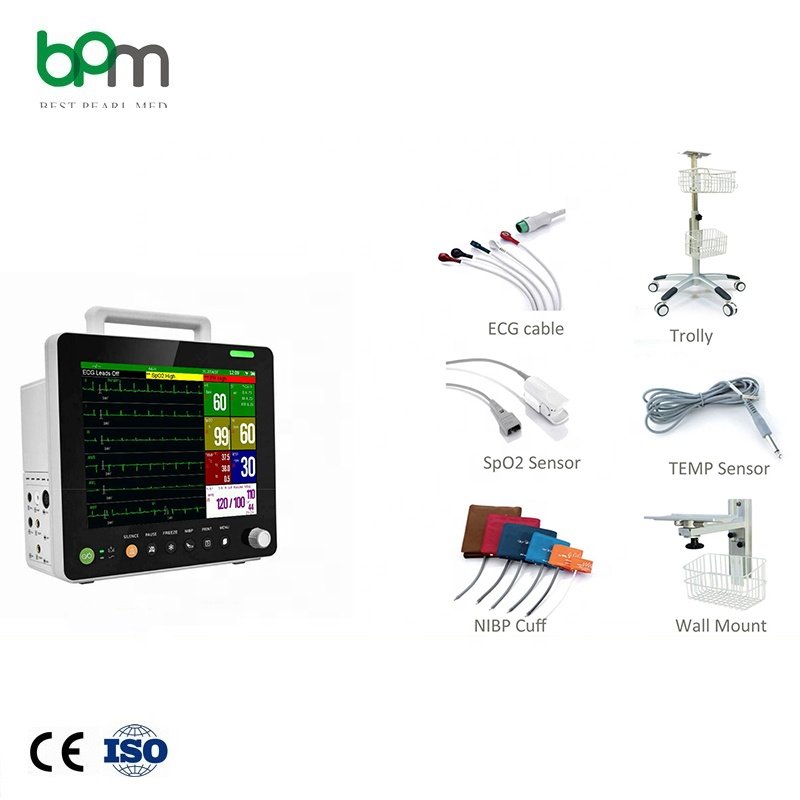 BPM-M1208 TFT EtCo2 Blood Pressure Vital Signs Vet Monitor Multiparameter Veterinary Monitor