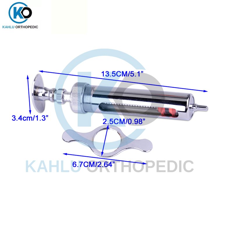 Adjustable Dose Veterinary Syringe Reusable Livestock Animal Injection Tool By KAHLU ORTHOPEDIC