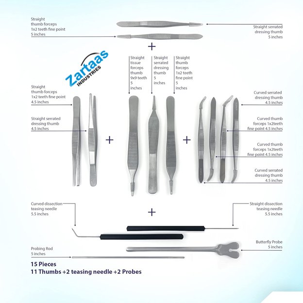 Professional Dissecting Kit Anatomy - 160 Piece Stainless Steel Biology Instruments Set for Medical & Veterinary Training