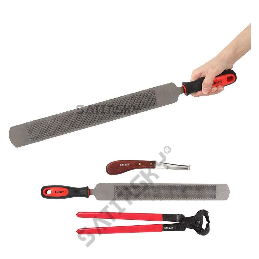 Veterinary Instrument Set for Pet Care 3 Pcs Dental Float Rasp Adjustable Straight Angled Doubled Horse Instruments