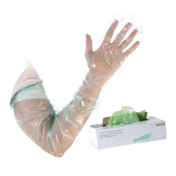 Veterinary 90cm Red Long Disposable Gloves for Artificial Insemination