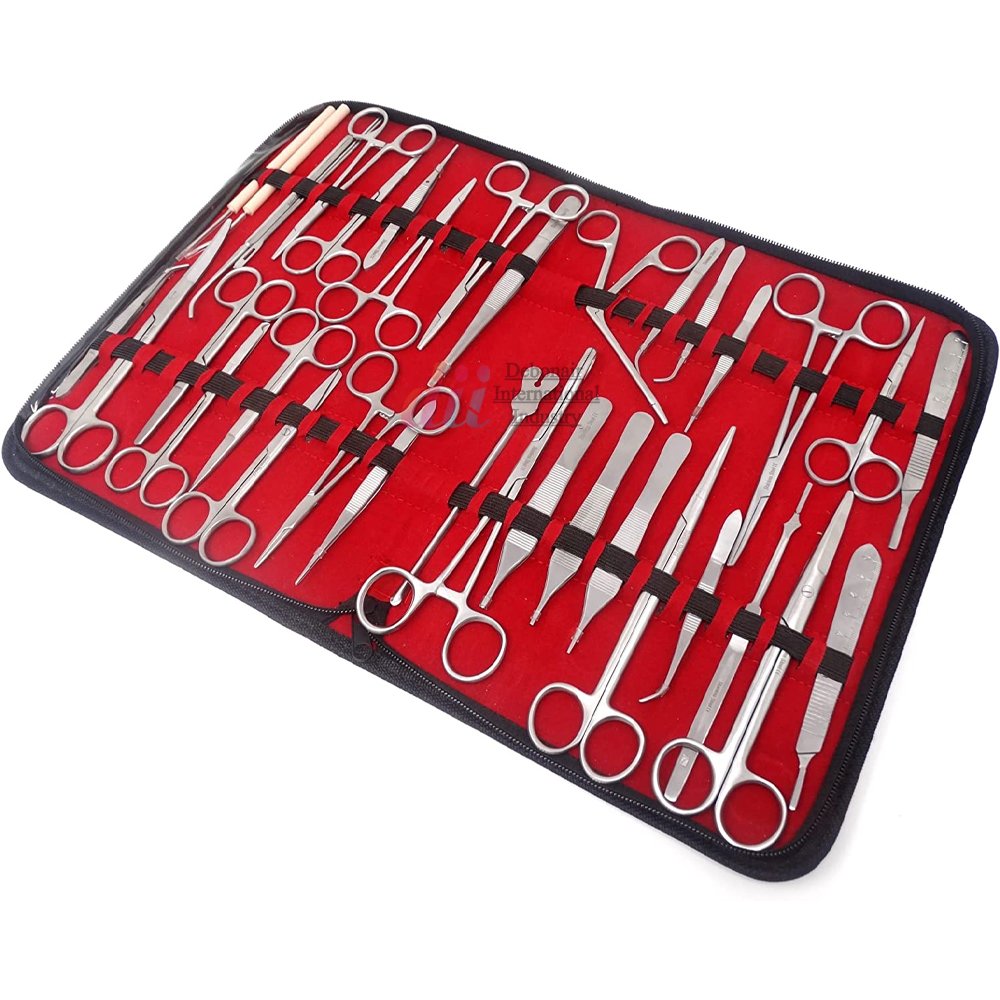 157 Pieces Veterinary Instruments Kit Stainless Steel Scissors Forceps Needle Holders Scalpel Handle Surgical Dissection Kits CE