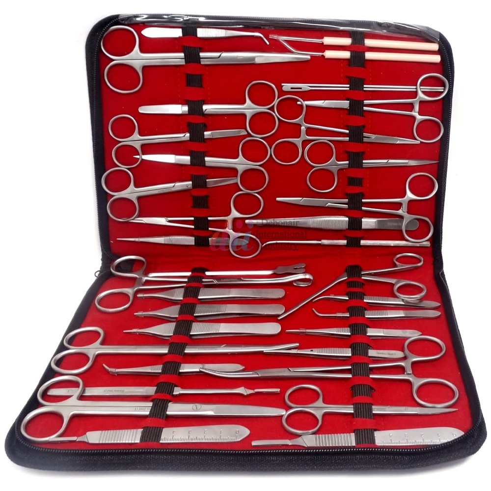 157 Pieces Veterinary Instruments Kit Stainless Steel Scissors Forceps Needle Holders Scalpel Handle Surgical Dissection Kits CE