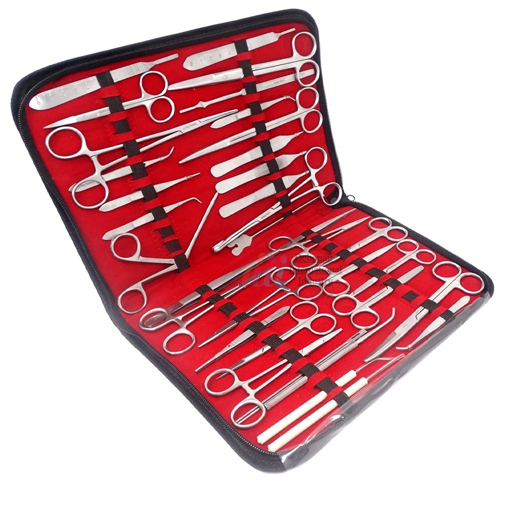 157 Pieces Veterinary Instruments Kit Stainless Steel Scissors Forceps Needle Holders Scalpel Handle Surgical Dissection Kits CE