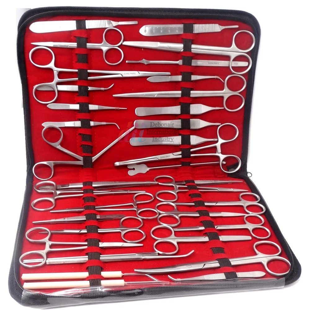 157 Pieces Veterinary Instruments Kit Stainless Steel Scissors Forceps Needle Holders Scalpel Handle Surgical Dissection Kits CE