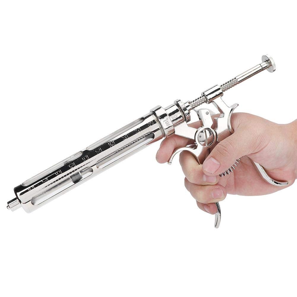 Syringe Veterinary - 50ml Stainless Steel Semi-Automatic Adjustable Continuous Syringe Veterinary Vaccine Injection