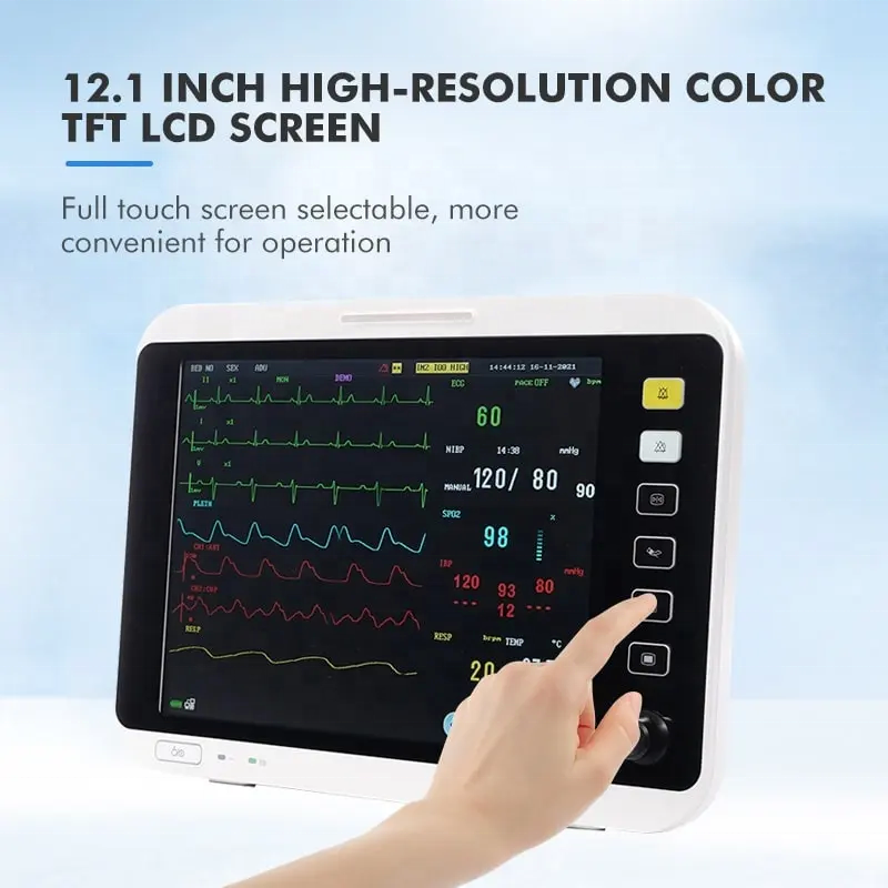 High Quality OEM ODM Vet Multiparameter Monitor Vital Signs Monitors With Co2 Capnograph NIBP TEMP Function Veterinary Clinic