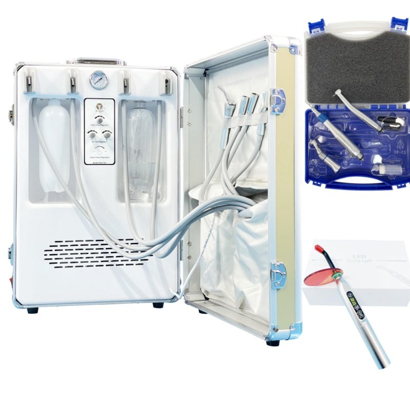CE approved dental mobile unit mobile dental clinic dental turbine unit full set portable dental unit with air compressor