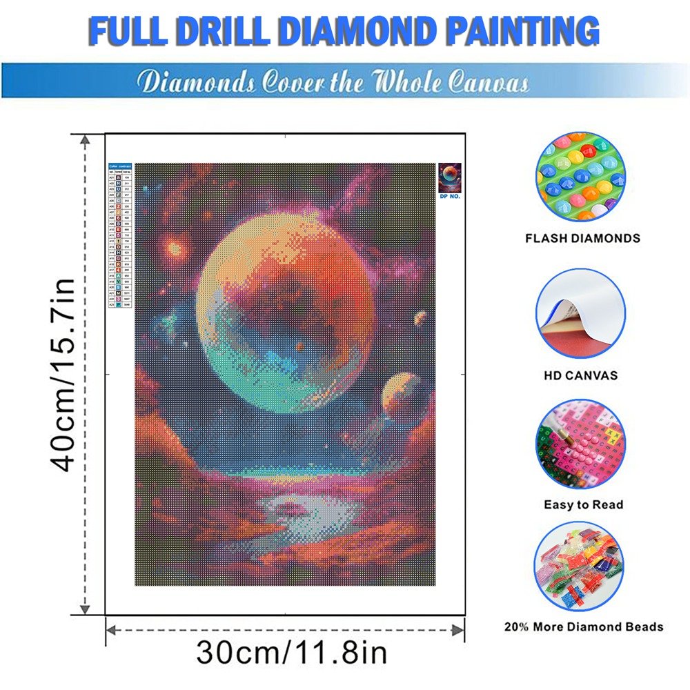 DIY 5D Diamond Painting Kit Wonderful Big Moon Landscape Dream Star Perfect Gift for Handmade Home Decor