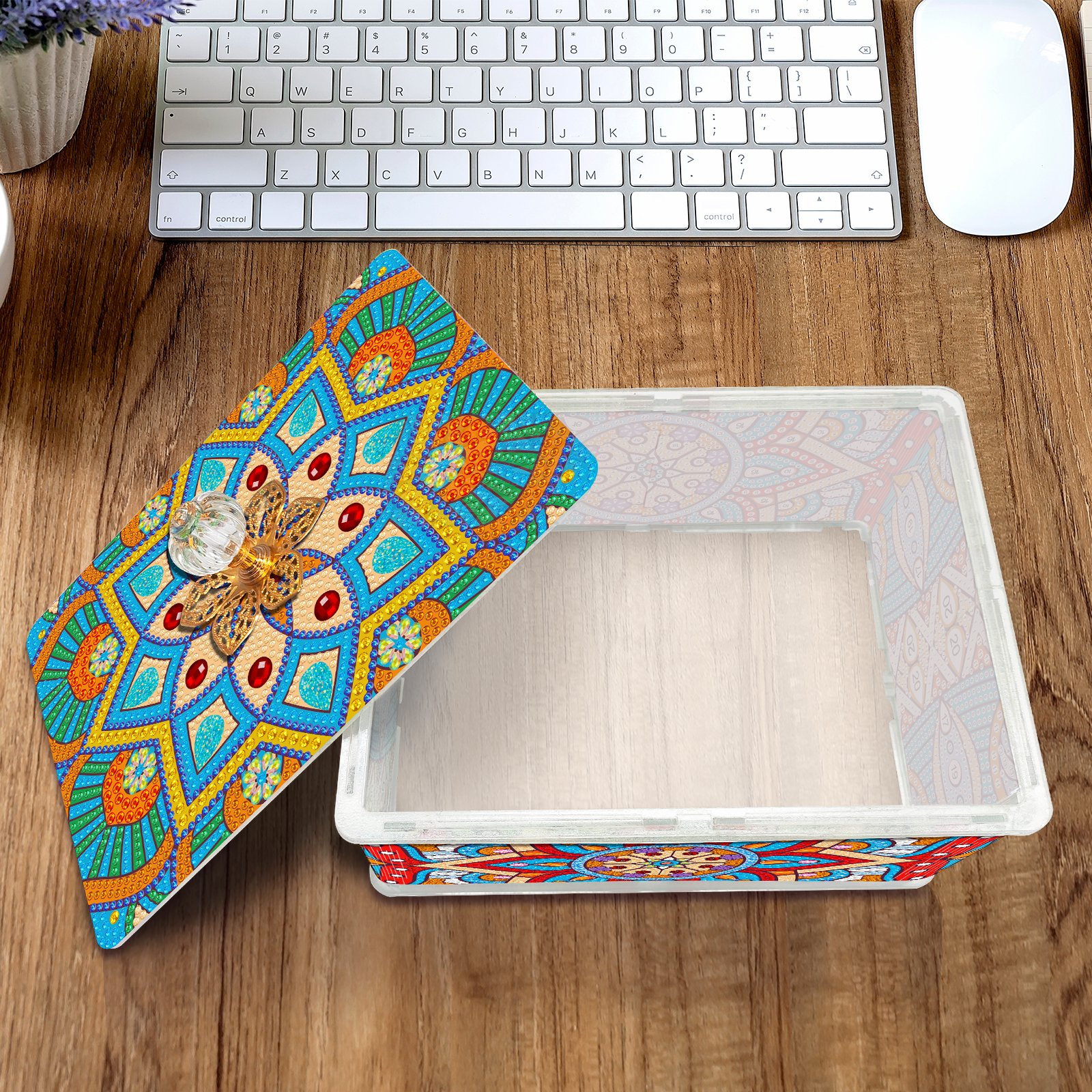 Crystal Rings Necklace Bracelet Gift Case DIY 5D Mandala Diamond Painting Make Up Box Diamond Painting Jewelry Box Kits