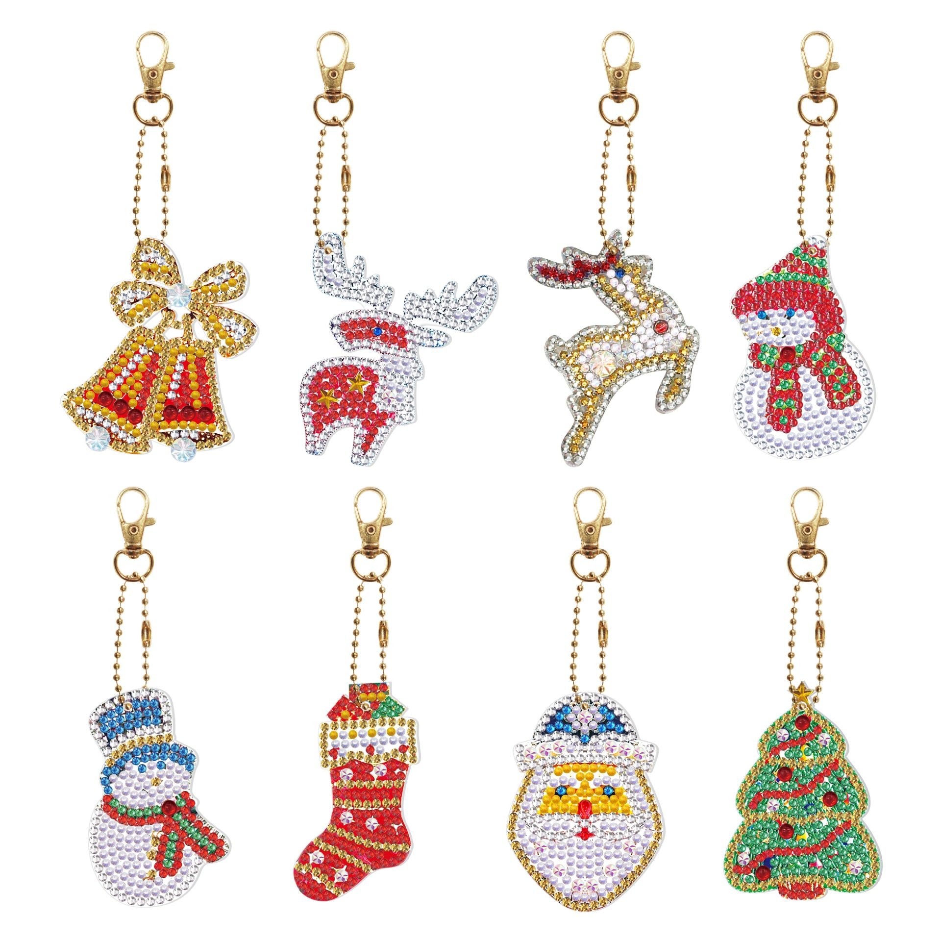 Diy Diamond Painting Keychain Christmas Style Handmade Diamond Keychain Wholesale