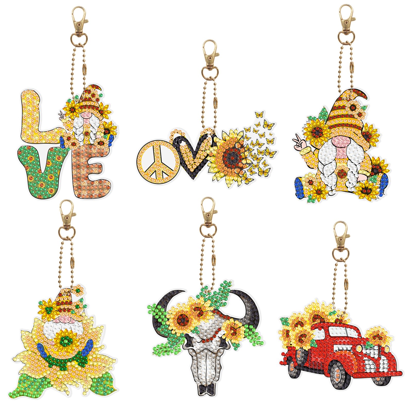 Diy Diamond Painting Keychain Christmas Style Handmade Diamond Keychain Wholesale