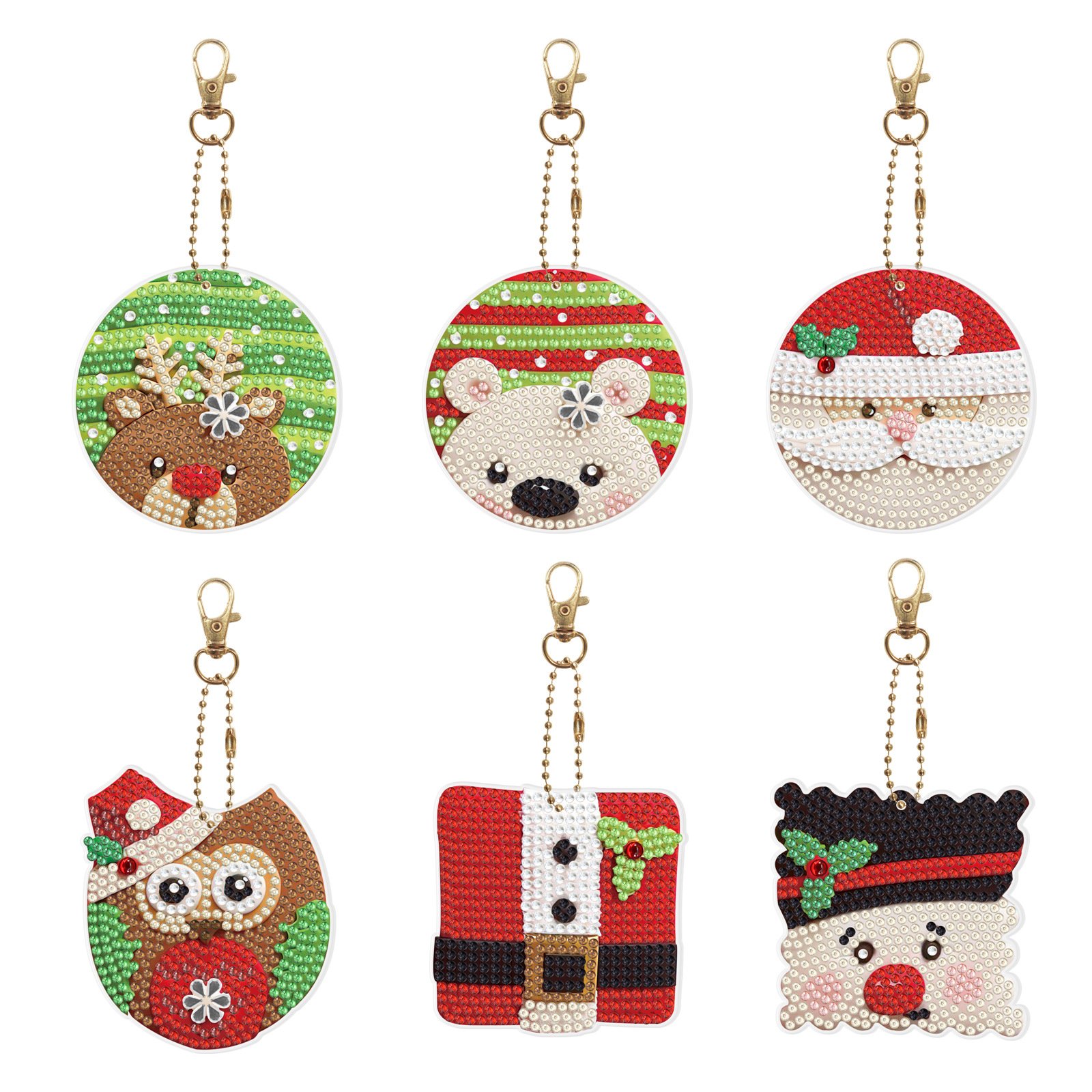 Diy Diamond Painting Keychain Christmas Style Handmade Diamond Keychain Wholesale