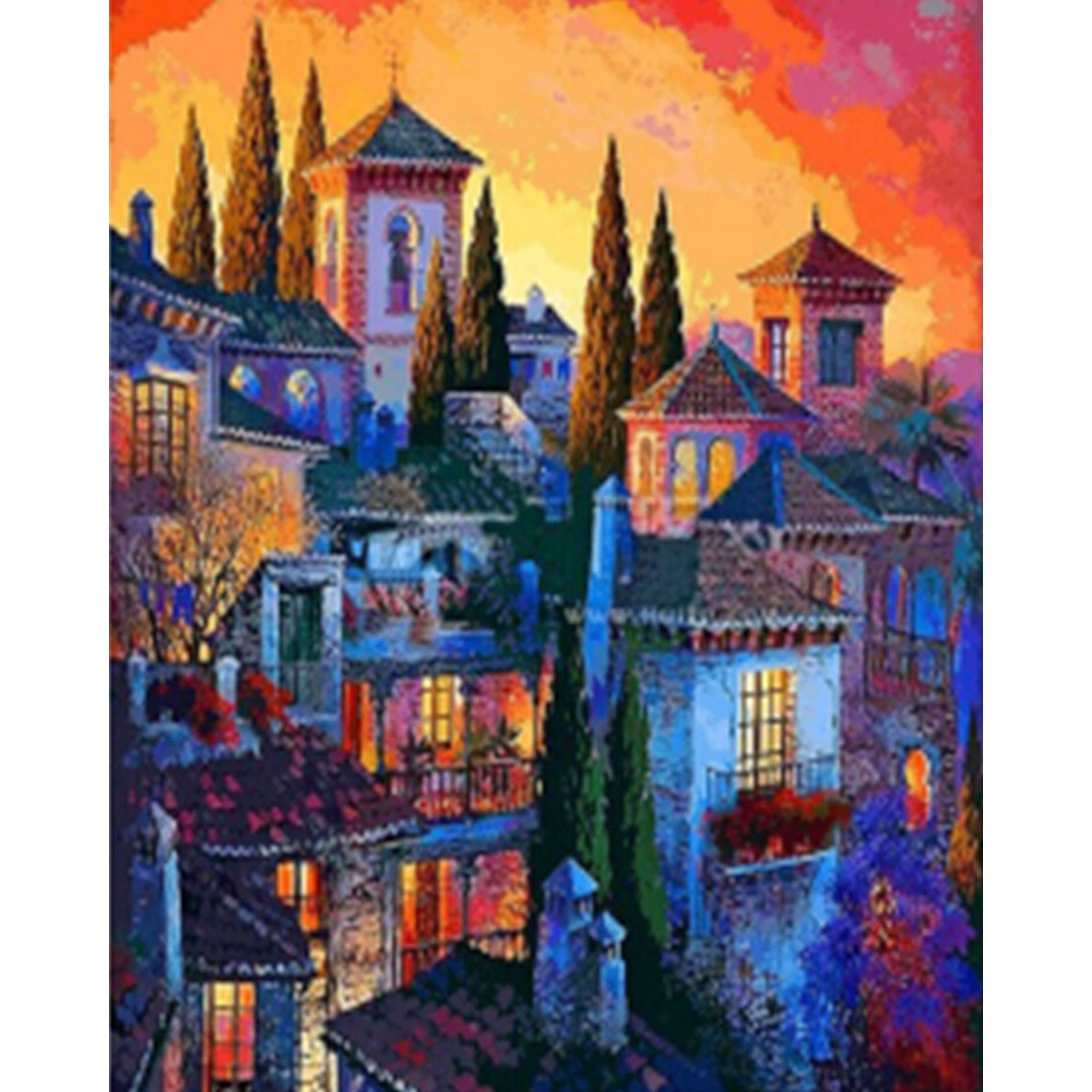 Yiwu Yuhui Wholesale factory supply British building landscapes diamond painting crystal art painting wall art