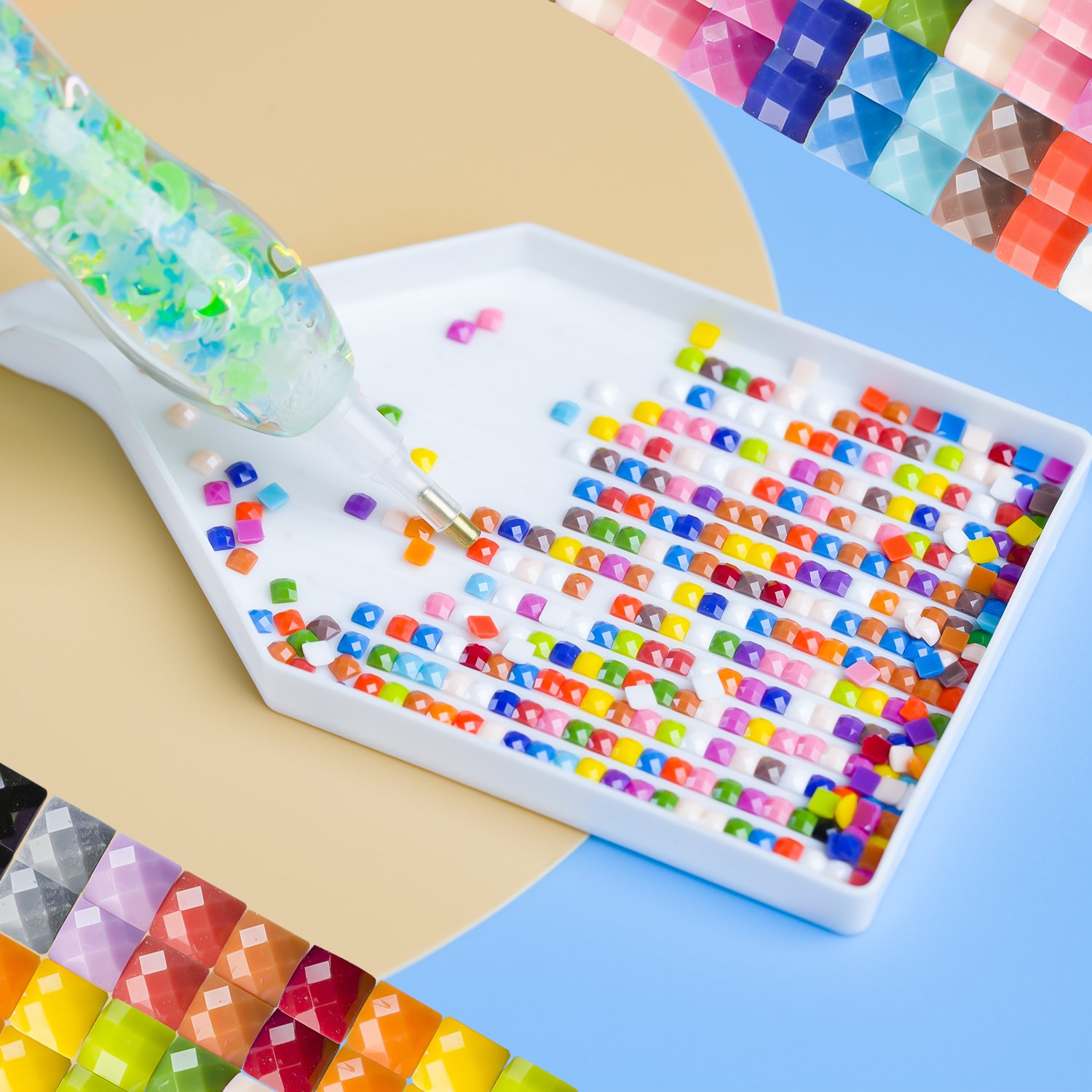 R-02 DMC 447 Color Embroidery Resinstone 2.5mm Mosaic Beads Diamond Painting Square Resin Drill