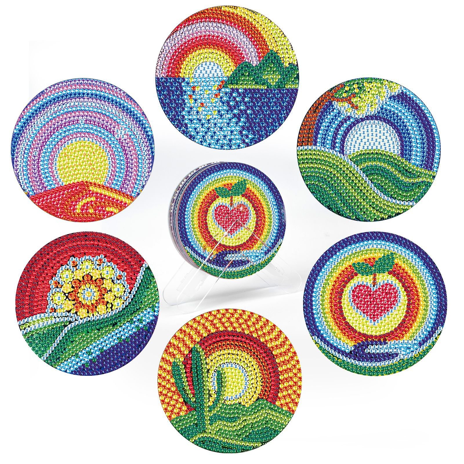Best Selling 5d Diy Diamond Painting Embroidery Christmas Cartoon Pattern Design Coaster Wooden Kit Combination Craft Decoration