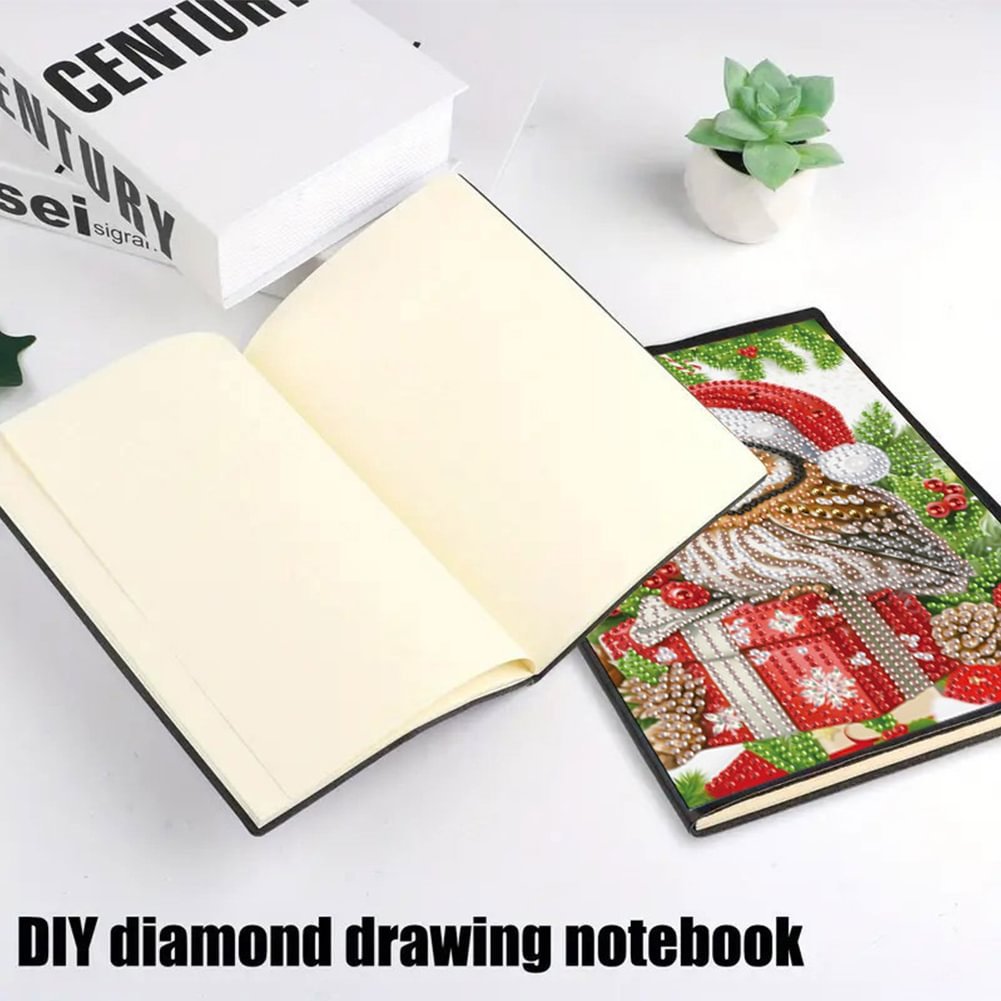 50 Pages A5 Christmas Owl 5D DIY Craft Diamond Painting Notebook Kit