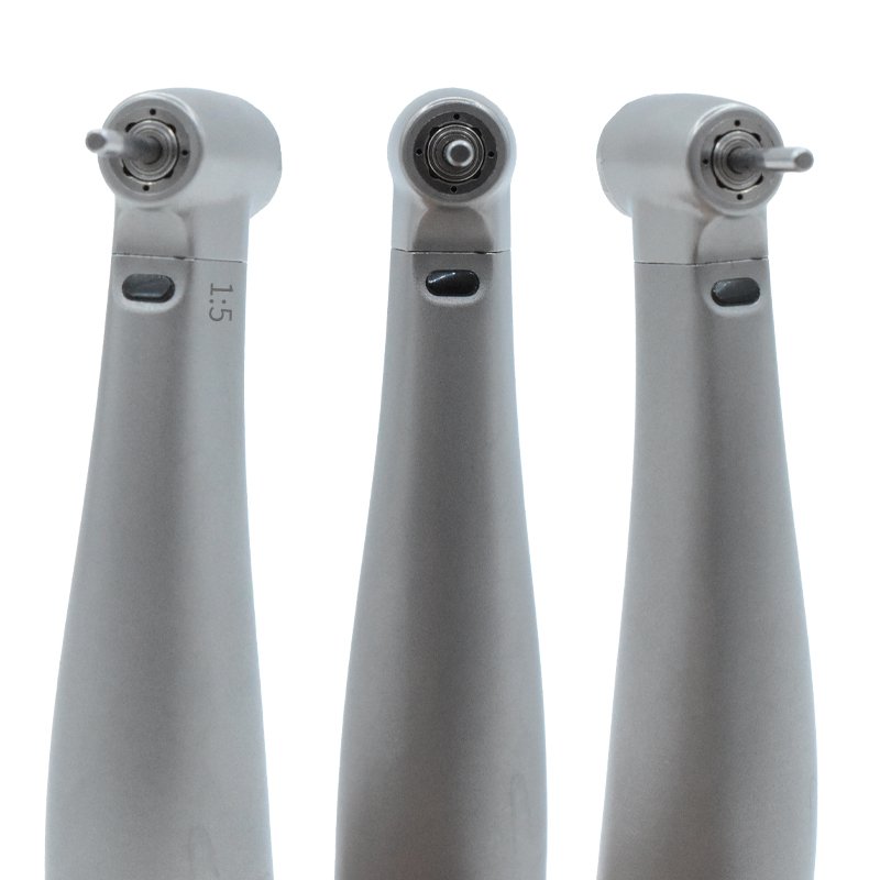 OEM Brand Dental 1:5 Red Ring Contra Angle Low Speed Handpiece Push Button With Optic Fiber For E-TYPE Motor