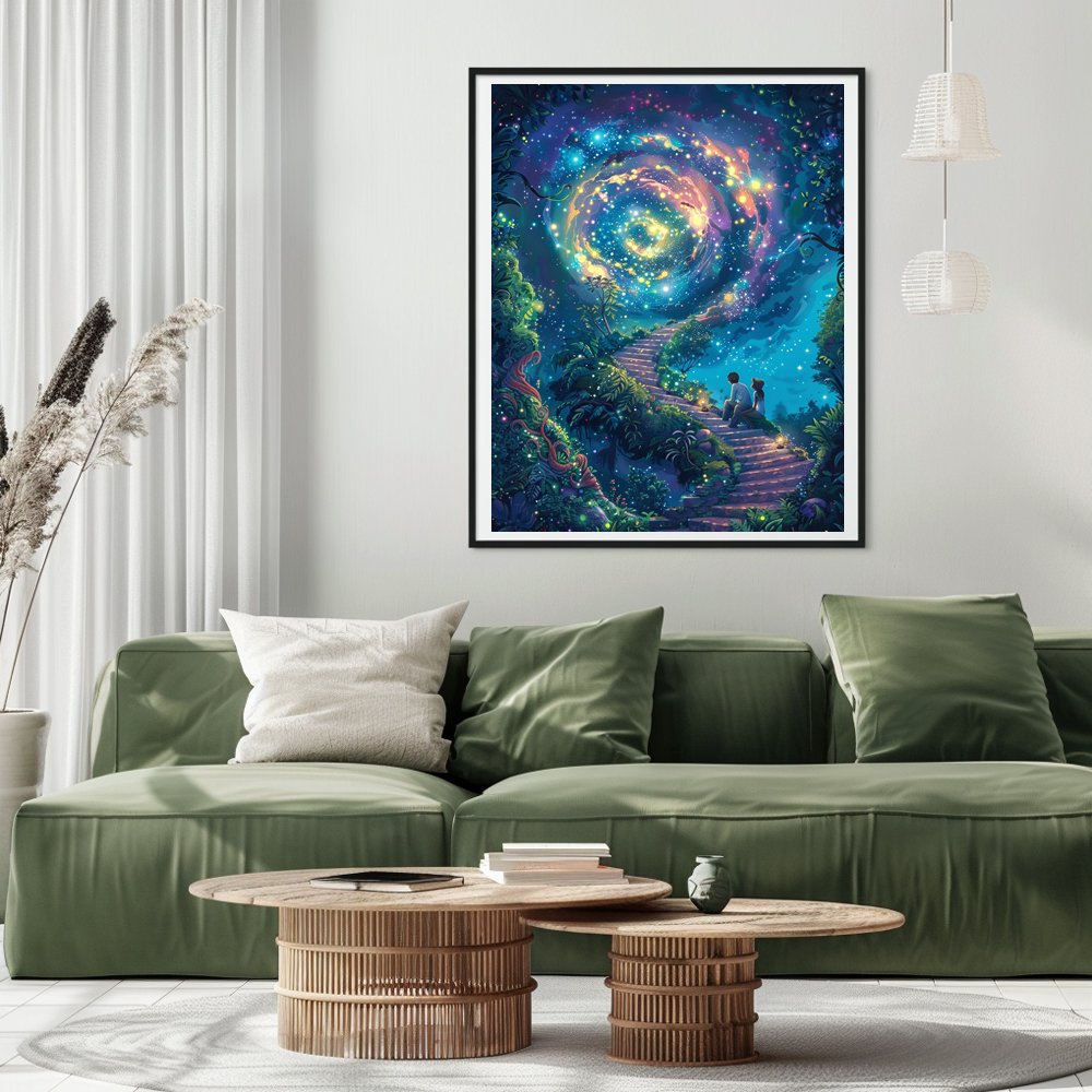 COOLEVE Classic 5D DIY Diamond Art Kit Modern Europe Landscape Flower with Full Drill Printed Plastic Material for Kids Home Use