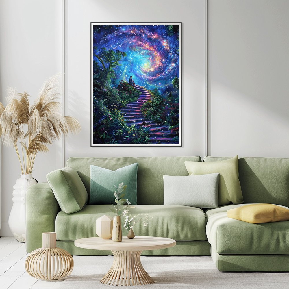 COOLEVE Classic 5D DIY Diamond Art Kit Modern Europe Landscape Flower with Full Drill Printed Plastic Material for Kids Home Use