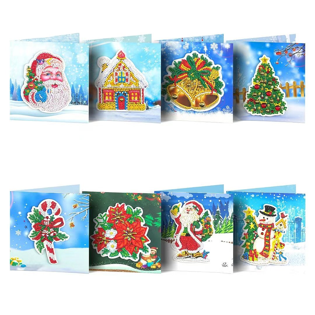 5d Diy diamond painting greeting card diamond painting xmas card diamond painting flower cards 8pcs per set