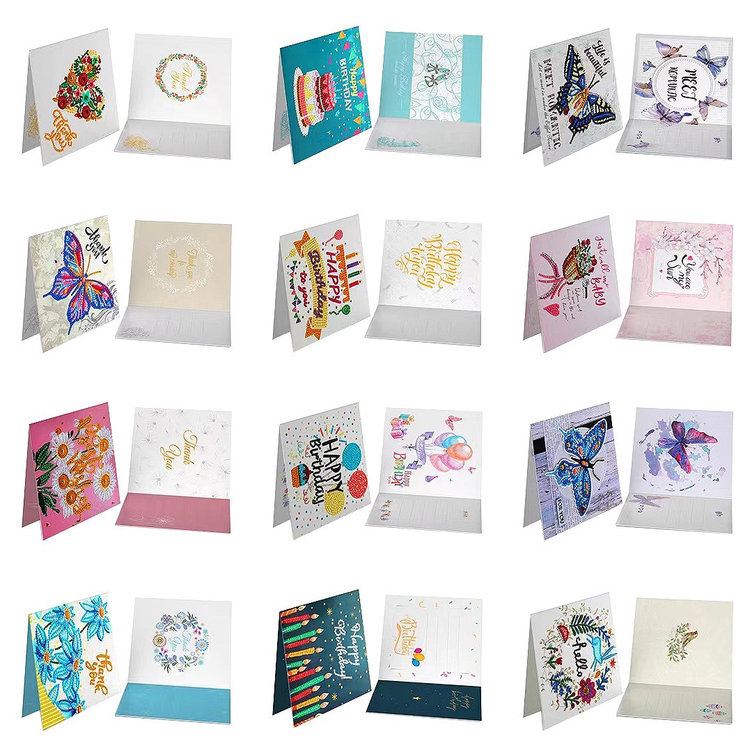 5d Diy diamond painting greeting card diamond painting xmas card diamond painting flower cards 8pcs per set