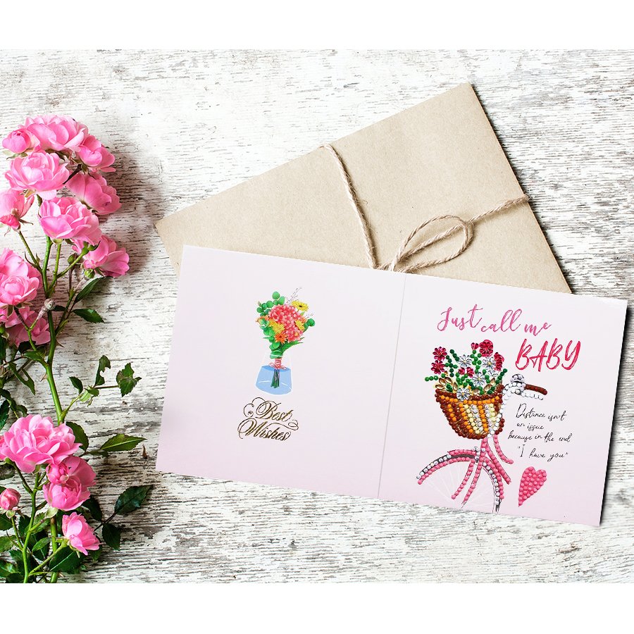 5d Diy diamond painting greeting card diamond painting xmas card diamond painting flower cards 8pcs per set