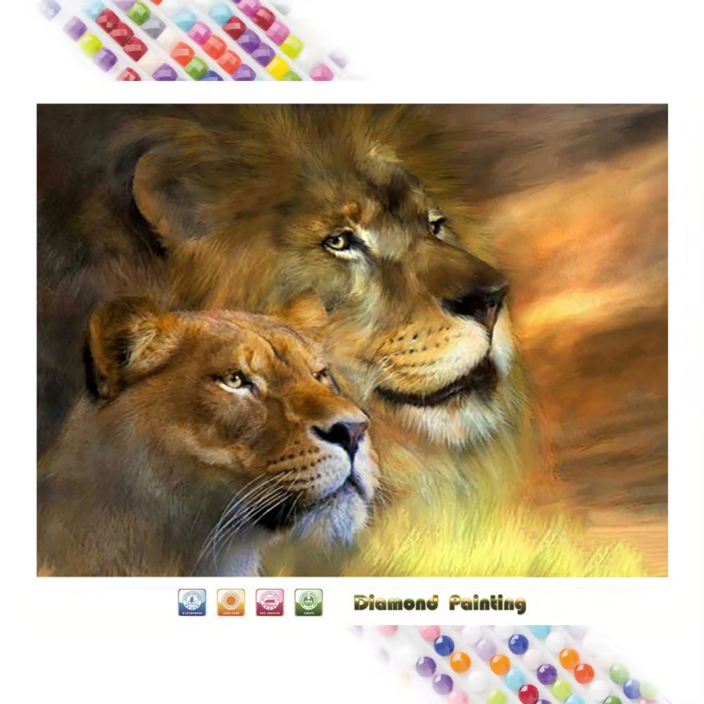 Lion Diamond Art Painting Animal 5D Diamond Painting DIY Full Drill Fashion Home Decor Custom Own Picture Wholesale