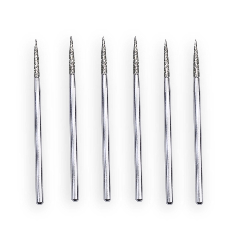 Wearable diamond electroplate burs for metal inner crown and porcelain tooth denture dental lab technician use